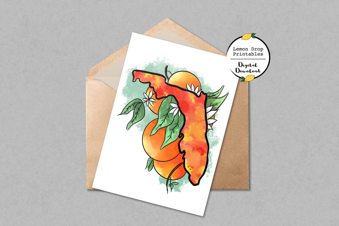 PRINTABLE Florida Map Card Florida - Il 1140xN.2525399045 Pl28 