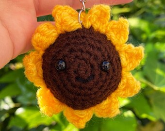 Sunflower Keyring, Sunflower Gift, Sunflower Crochet, Sunflower Keychain, Flower Keyring, Crochet Keyring, Sunflowers, Cute Keychain, Gifts