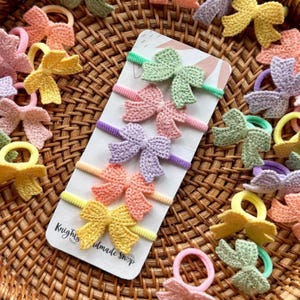 Toddler Bows, Baby Hair Ties, Toddler Hair Bands, Baby Bows, First Hair Bows, Soft Hair Bobbles, Small Elastics, No Snag Bands