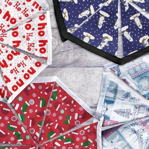 Fabric Christmas Bunting, Christmas Decor, Christmas Decorations, Christmas Buntings, Christmas Wall Decor, Handmade Christmas Decoration