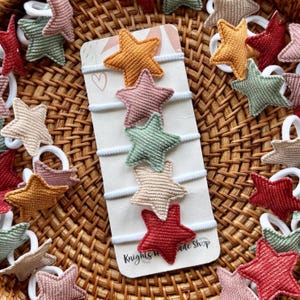 Toddler Star Ties, Baby Hair Ties, Toddler Hair Bands, Baby Stars, First Hair Stars, Soft Hair Bobbles, Small Elastics, No Snag Bands