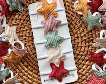 Toddler Star Ties, Baby Hair Ties, Toddler Hair Bands, Baby Stars, First Hair Stars, Soft Hair Bobbles, Small Elastics, No Snag Bands