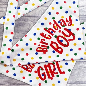 Dog Bandana, Birthday Dog Bandana, Birthday Boy, Birthday Girl, Pet Bandana, Dog Scarf, Pet Accessories, Traditional Tie, Birthday Bandana