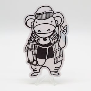 Rapper Affe Sticker: Süßes Tier im täglichen Leben für Laptop, Bullet Journal, Notizbuch und Scrapbooking von Vera's Arts & Dice