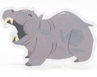 Sticker hippopotame - Stickers animaux sauvages | Ordinateur portable | Bouteille d'eau | Bullet Journal | Carnet de notes | Scrapbooking | Animaux mignons | Arts et dés de Vera