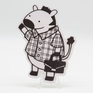 Sticker de bureau zèbre qui travaille | Sticker animal mignon pour ordinateur portable pour Bullet Journal, carnet et scrapbooking par Vera's Arts & Dice