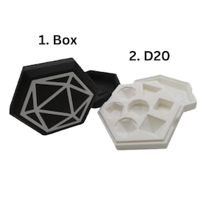 Custom Dice Box with D20 Imprint – Perfect for D&D and Tabletop RPG Lovers by Vera's Arts and Dice | Dungeons and Dragons Gifts | Storage