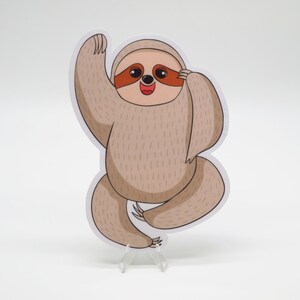 Light Cheering Sloth Sticker | Laptop | Water Bottle | Bullet Journal | Planner | Notebook | Scrapbooking | Cute Animals | Sloth Stickers