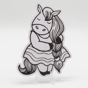 Stickers fille cheval pour Bullet Journals, ordinateurs portables, scrapbooks et vie quotidienne - Dessins d'animaux adorables mignons par Vera's Arts & Dice