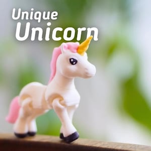 Einhorn - 3D Gedrucktes Gelenk-Fidget-Spielzeug | Skurriles Fantasy Schreibtisch Haustier | Handgefertigt von Vera&#39;s Arts & Dice