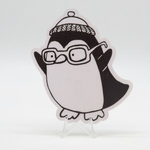 Fröhlicher Pinguin Aufkleber für Laptops, Journals, Scrapbooks | Niedliches Tier des Alltags bei Vera's Arts & Dice