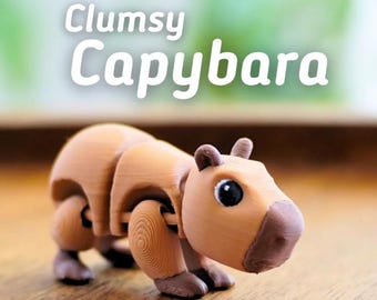 Capibara goffo - Giocattolo capibara articolato stampato in 3D / Animale domestico da scrivania rilassante / Fidget sensoriale fatto a mano di Vera's Arts & Dice