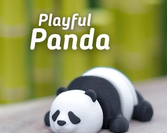 Playful Panda – Articulated 3D Printed Panda Fidget Toy | Desk Pet | Sensory Gift | Handmade by Vera's Arts & Dice