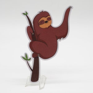 Light Waving Sloth from a Branch  | Laptop Stickers | Planner Stickers | Bullet Journal Stickers | Notebook Stickers | Scrapbooking