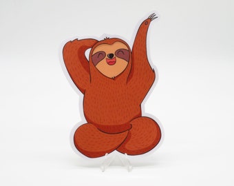 Dark Lazy Sloth Sticker | Laptop | Water Bottle | Bullet Journal | Notebook | Planner | Journal | Scrapbooking | Cute Animal | Sloth Sticker