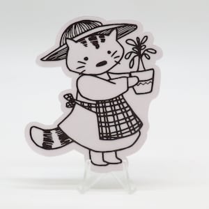 Adesivos de gato de jardinagem para bullet journals, laptops e álbuns de recortes - Decoração de animais fofos e adoráveis da Vera's Arts & Dice