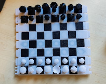 Customizable MAGNETIC Forest Mushroom Chess Set - Portable Travel Board Game with Unique Pieces by Vera's Arts & Dice