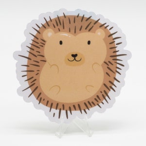 Sticker hérisson pour ordinateurs portables, bouteilles d'eau, journaux, albums de coupures et agendas | Adorable sticker animal sauvage par Vera's Arts & Dice