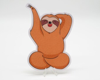 Light Lazy Sloth Sticker | Laptop | Water Bottle | Bullet Journal | Notebook | Planner | Scrapbooking | Cute Animals | Sloth Stickers