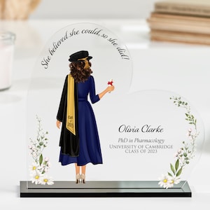 PhD Abschluss-Herz-Rahmen für Sie | Master Abschluss Geschenk | Doktorand Geschenk | Benutzerdefinierter Abschlusspreis für Frauen | Einzigartige Abschlussfeier Andenken