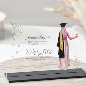 Muslim Graduation Gift, Any Year Personalised Graduation Gift for Her, Islamic Gift for Her, Class of 2022, 2023 Graduation Acrylic Plaque