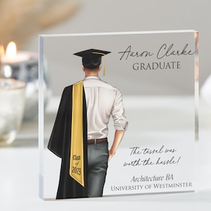 Male Personalised Graduation Gift | Class of 2025 | Unique Male Graduation Keepsake In Acrylic | Custom Achievement & Memory Gift For Him