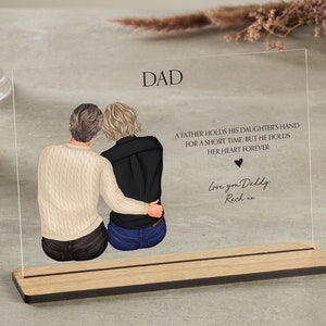 Personalisiertes Geschenk für Papa, Vatertagsgeschenk, Geschenk von Töchtern, Geburtstagsgeschenk für Papa, Weihnachtsgeschenk für Papa, einzigartiges Geschenk, Acrylplakette