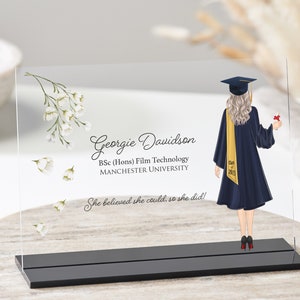 Regali di laurea per lei / Regali di laurea 2024 / Regalo di laurea / Targa di laurea / Laurea personalizzata / Stampa di laurea personalizzata