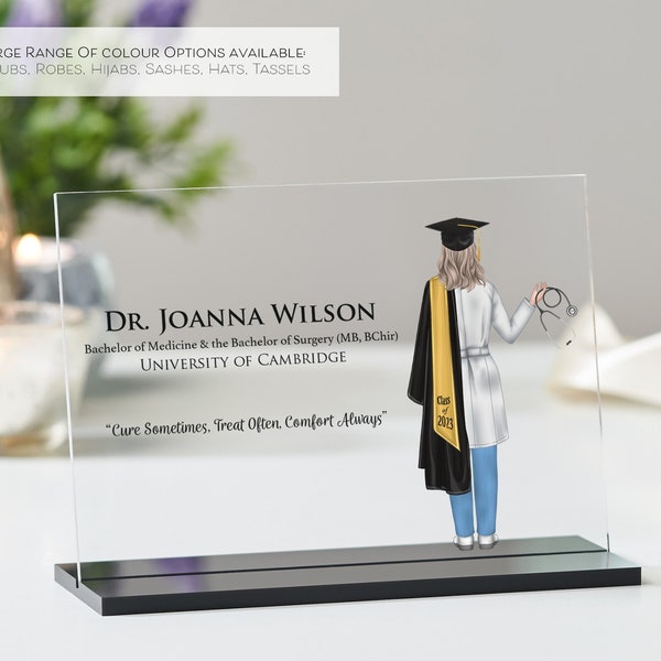 Regalo de graduación de médico / Graduación de enfermera / Graduación médica / Regalo de estudiante de medicina / Partera / Exfoliantes / Regalo de médico / Placa acrílica NHS