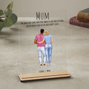 Cadeau voor stiefmoeder | Cadeau voor pleegmoeder | Cadeau voor moeder | Plaquette moeder en zoon | Verjaardagscadeau voor moeder | Cadeau voor bonusmoeder