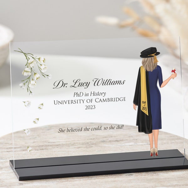 PhD Graduation Gifts for Her | PhD | Doctorate Gift | Graduation Gift | Graduation Gift Daughter | Graduation Gift Granddaughter | Doctoral