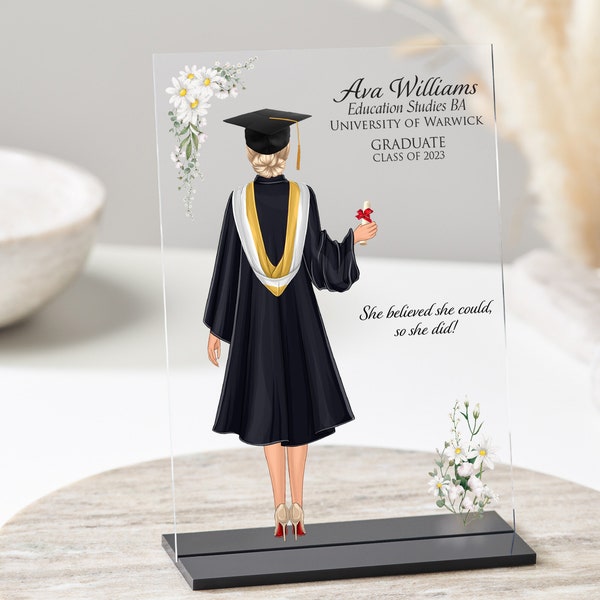 Personalised Graduation Gift, Graduation Plaque, Graduation Gift for Daughter, Graduation Gift for Her, Masters Degree, Graduation Plaque