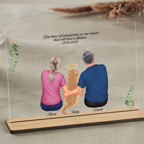 Cadeau commémoratif personnalisé pour chien pour couple, Cadeau pour les parents pour la perte de chien, Décès de la plaque commémorative du chien de la famille, Cadeau de perte d’animal de compagnie, Plaque de chien