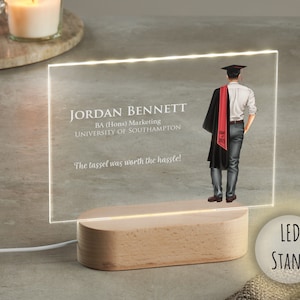 Regalo de graduación para hombre / Regalo de graduación para hombre con soporte LED / Regalo de graduación / Regalo de graduación para hijo / Regalo de graduación para nieto