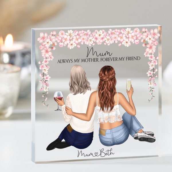 Mum Gift, Daughter Gift, Mum Birthday Gift, Mothers Day Gift, Gift for Mum, Mum Print, Mother Daughter Gift Custom Print, Acrylic Block