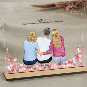 Vatertagsgeschenke, personalisiertes Geschenk für Vater von Tochter, Vatertag, benutzerdefinierte Porträt, Papas Geburtstag einzigartiges Geschenk, Acryltafel