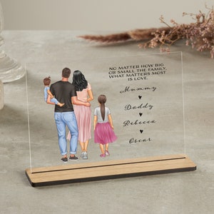 Personalised Family Plauqe | Fathers Day Gift | Fathers Day Gift from Child | Gift from Kid to Mum | Mum Plaque with Stand | Fathers Day