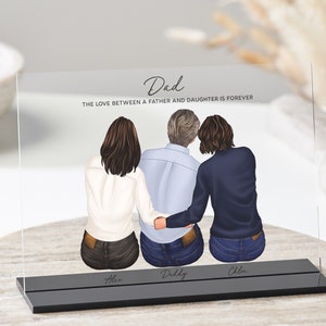 Personalisierte Papa Tochter Druck, Vatertagsgeschenk, Papa Geburtstagsgeschenk, Papa Weihnachtsgeschenk, Familien Porträt, Geschenke für Papa, Acrylplatte