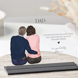 Personalisiertes Geschenk für Papa von Tochter, Vatertagsgeschenke, Benutzerdefinierte Porträt, Papas Geburtstag, Weihnachtsgeschenk Papa, einzigartiges Geschenk, Acrylplakette