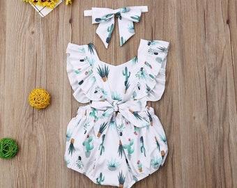 cactus romper baby boy