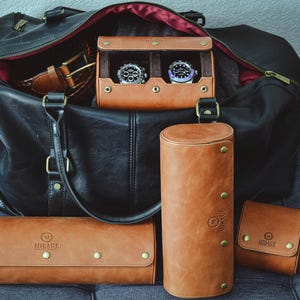 Watch Roll Leather Watch Roll Travel Case Men Travel Watch Box Travel Watch Case Leather Watch Roll Box Watch Travel Case Gift for Him