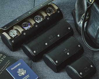 Watch Roll Leather Watch Roll Travel Case Men Travel Watch Box Travel Watch Case Leather Watch Roll Organizer Watch Travel Case Gift for Him