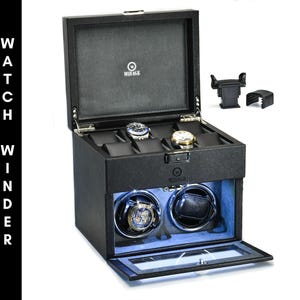 Watchwinderbox voor automatische horloges Watchwinderbox voor heren Horlogeopwindmachine Mirage Ebony Black
