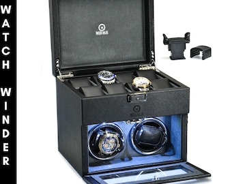 Uhrenbeweger Box für Automatikuhren Beste Uhrenbeweger Box für Herren Uhrenbeweger Mirage Ebony Schwarz Luxus Uhrenbeweger Sicheres Gehäuse