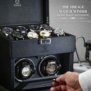 Watch Winder voor automatische horloges Watch Winder Box for Men Watch Winder Mirage Ebony Black