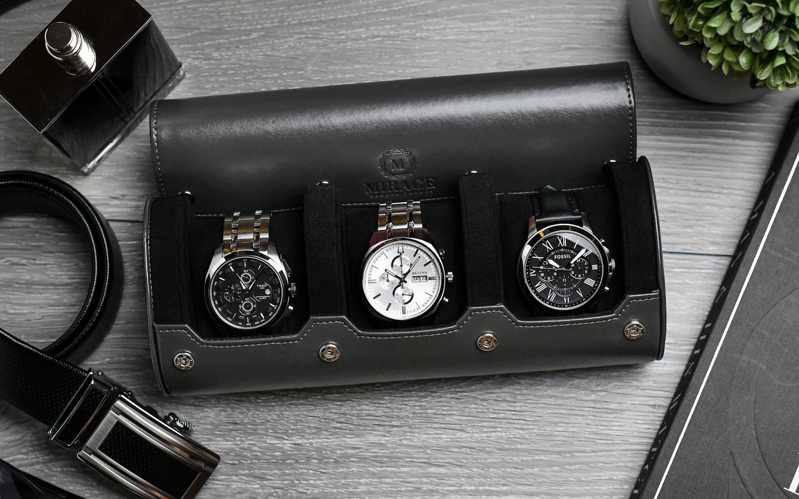 Watch Roll Travel Case Watch Case for Men 3 Watch Display Etsy