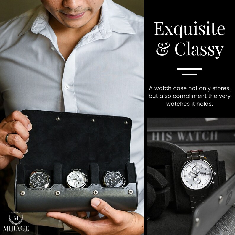 Watch Roll Travel Case Watch Case for Men 3 Watch Display Etsy