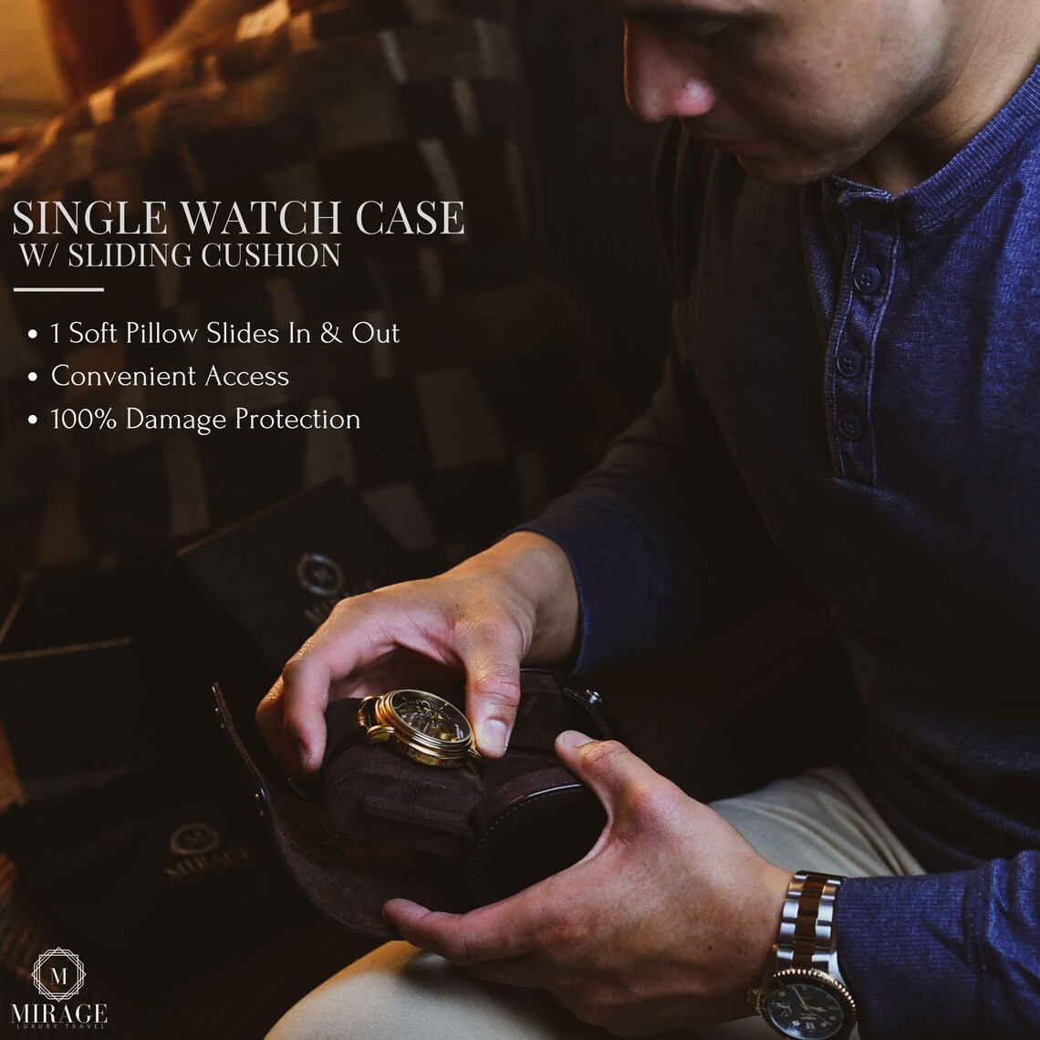 Single Watch Case 1 Watch Travel Case for Men Watch Roll Etsy