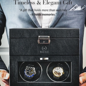 Luxus Uhrenbeweger Box Beste Uhrenbeweger für Automatikuhren Uhrenbeweger Safe Case Mirage Coffee Brown Uhrenbox für Männer Geschenke für Männer Bild 3