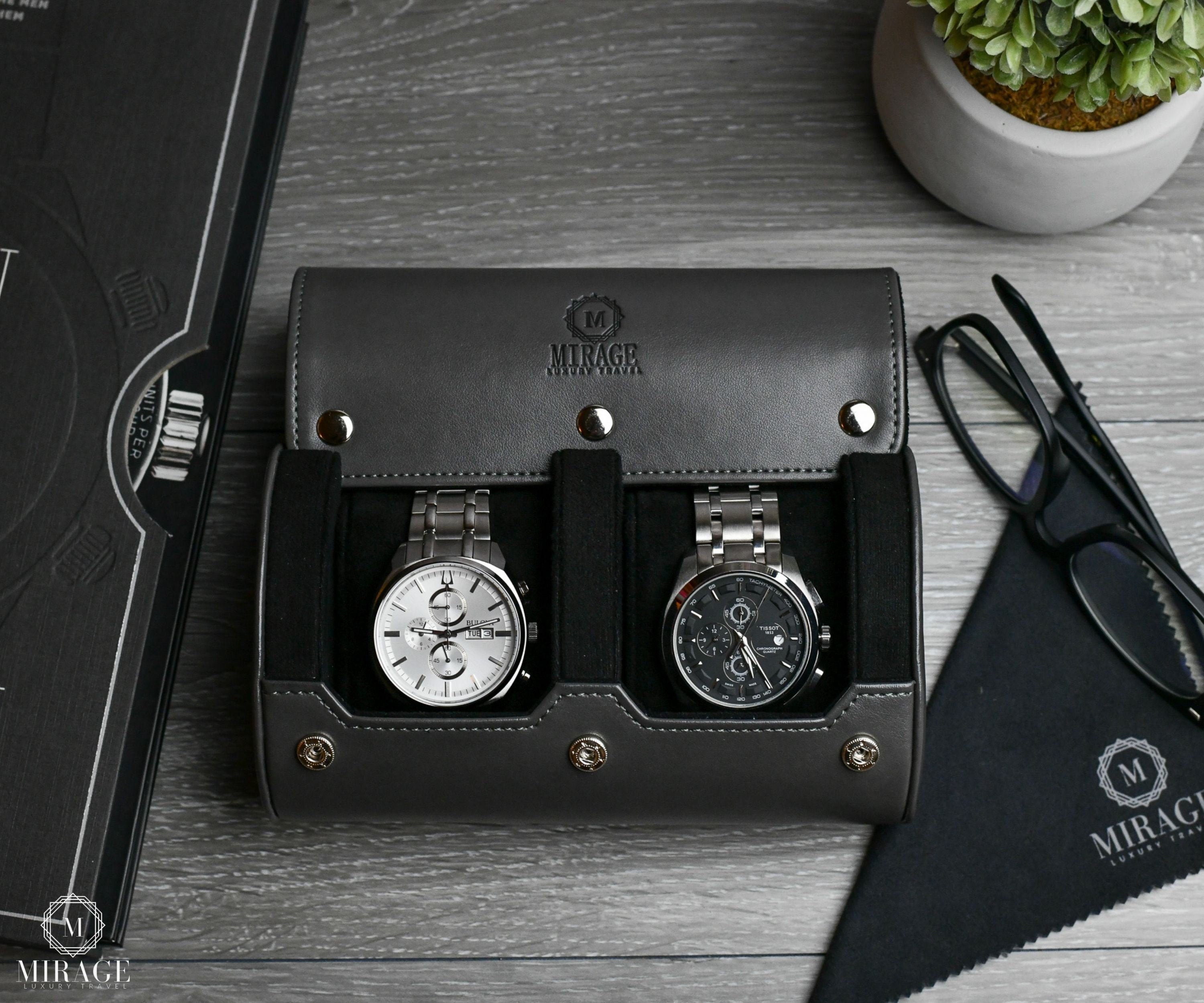 Watch Roll Travel Case Organizer 2 Watch Case for Men Etsy